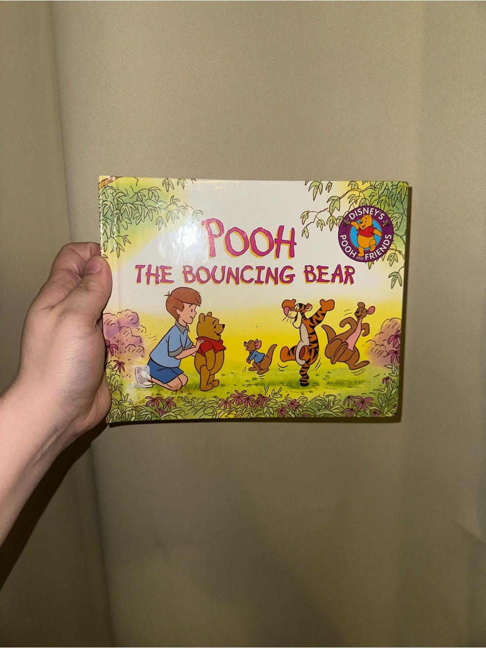 VTG 1995 hardcover children's book titled Pooh the Bouncing Bear Pooh and friend